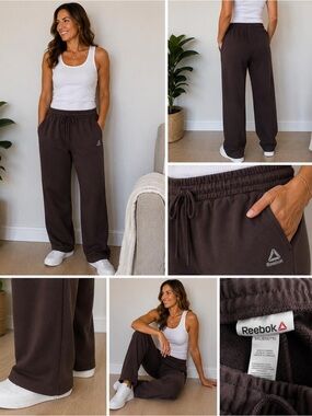 Reebok Women's Dark brown  Wide-Leg Sweatpants